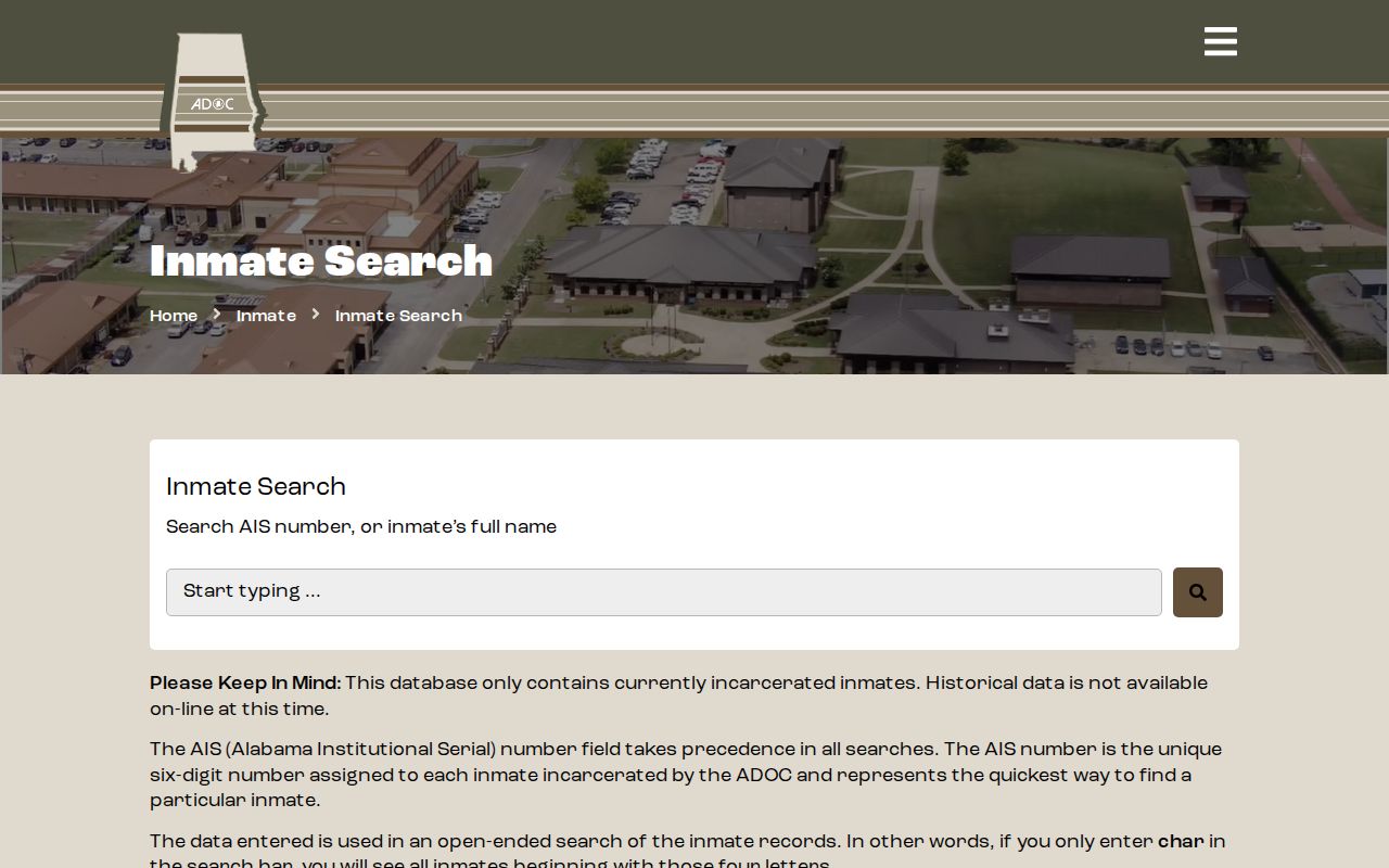Dale County arrest record lookup through the Alabama Department of Corrections offender search