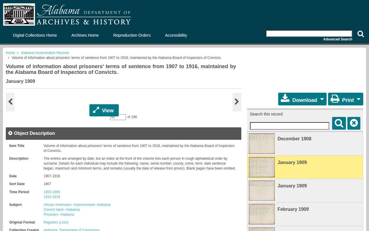 Dale County booking record research through the Alabama historical incarceration archive